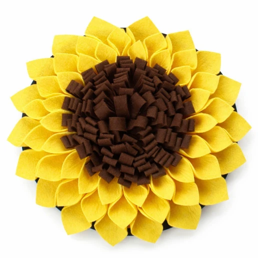 Alfombra olfativa Girasol para perros y gatos, con pliegues para esconder snacks y base antideslizante