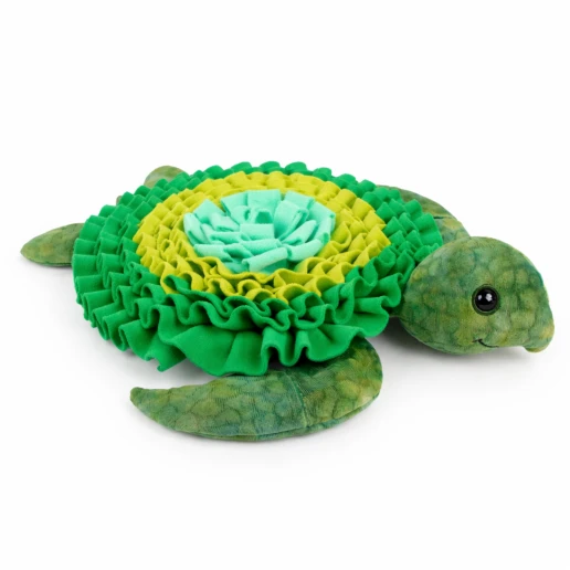 Alfombra olfativa Tortu para perros, con pliegues para esconder snacks, base antideslizante y squeaker