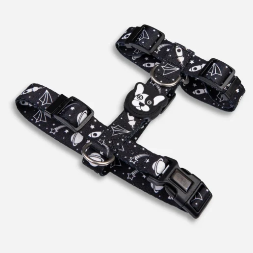 Pretal H regulable Galaxia para perros, cómodo y resistente para paseo responsable