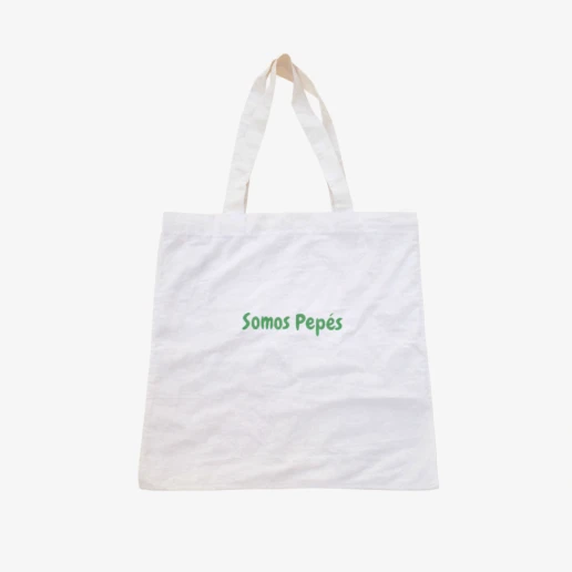 Tote bag de lienzo XL 50x50 con bordado Somos Pepés para paseos